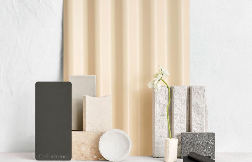 Pale Tone Flatlay with COLORBOND® steel in Classic Cream™ and Woodland Grey®