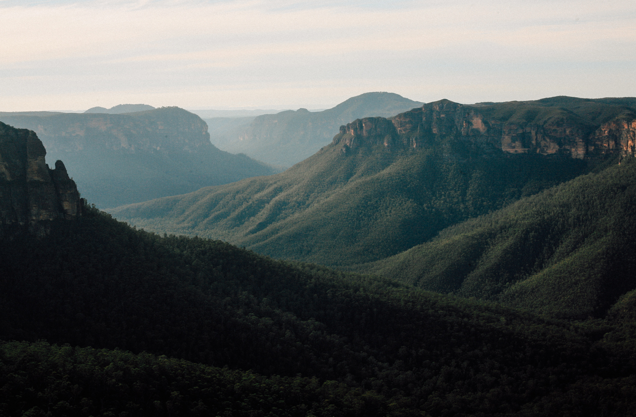 COLORBOND® steel in the colour Cottage Green®.  Australian mountain landscape