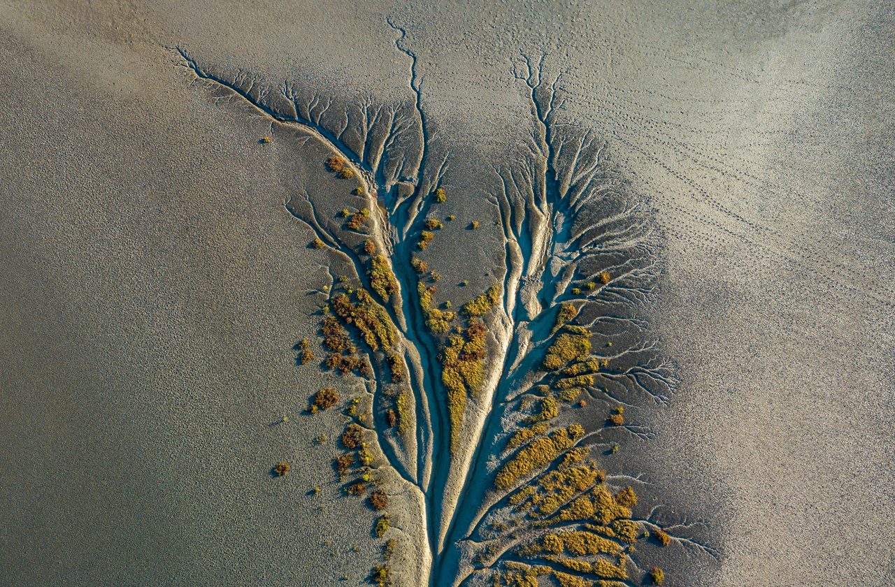 Australian Mangrove tributaries winding through salt flats image for COLORBOND® steel in the colour Gully®