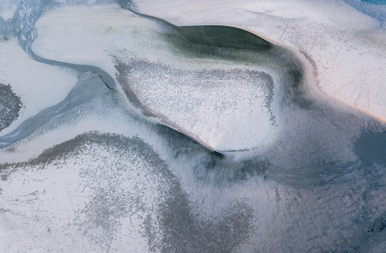 COLORBOND® steel in the colour Shale Grey®. Aerial view of grey landscape.