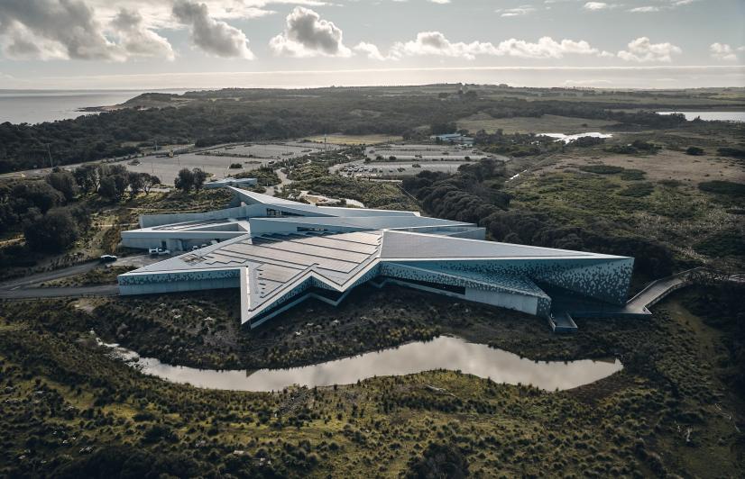 Penguin Parade Visitor Centre, Philip Island, Victoria.  Roofing made from COLORBOND® steel in profile LYSAGHT KLIP-LOK 700 HI-STRENGTH®