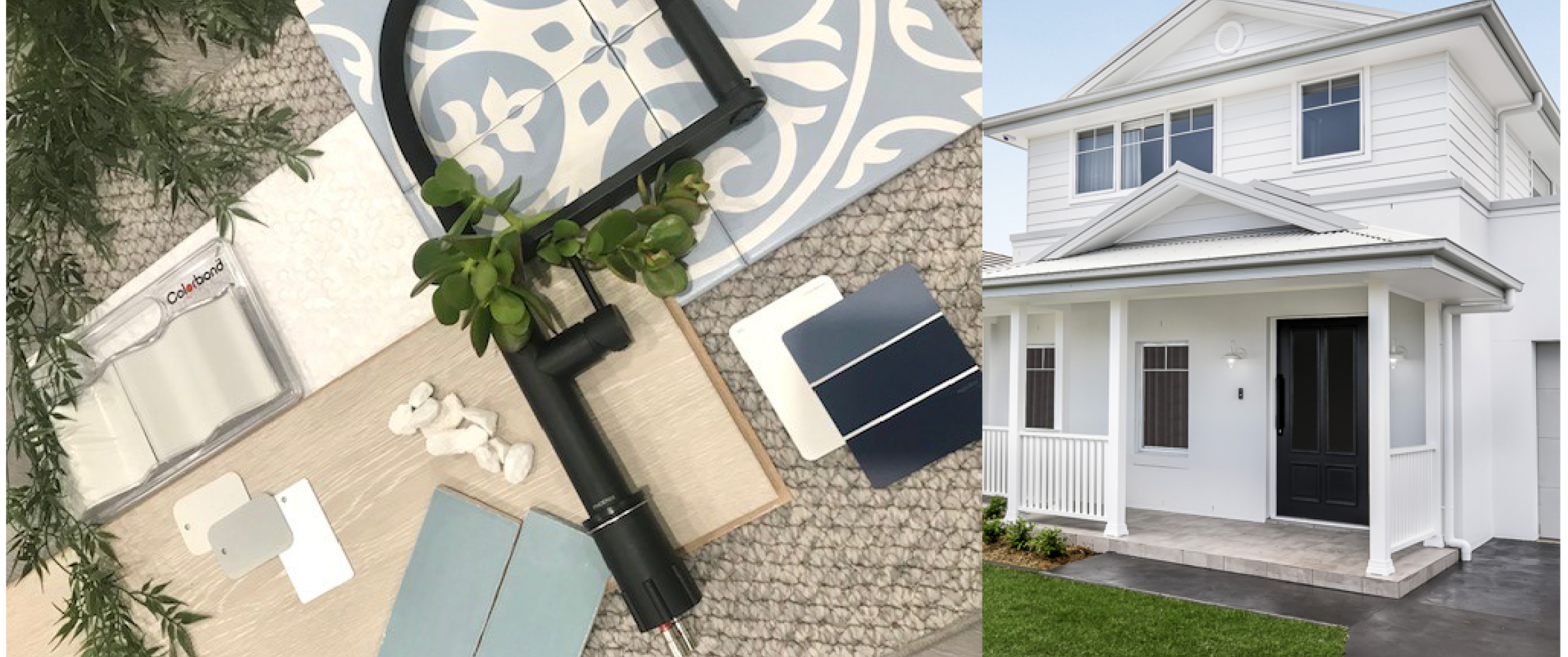 Natural Luxury Hamptons Flatlay' by Edgecliff Homes.  COLORBOND® steel in the colour Shale Grey® was selected for the roofing.