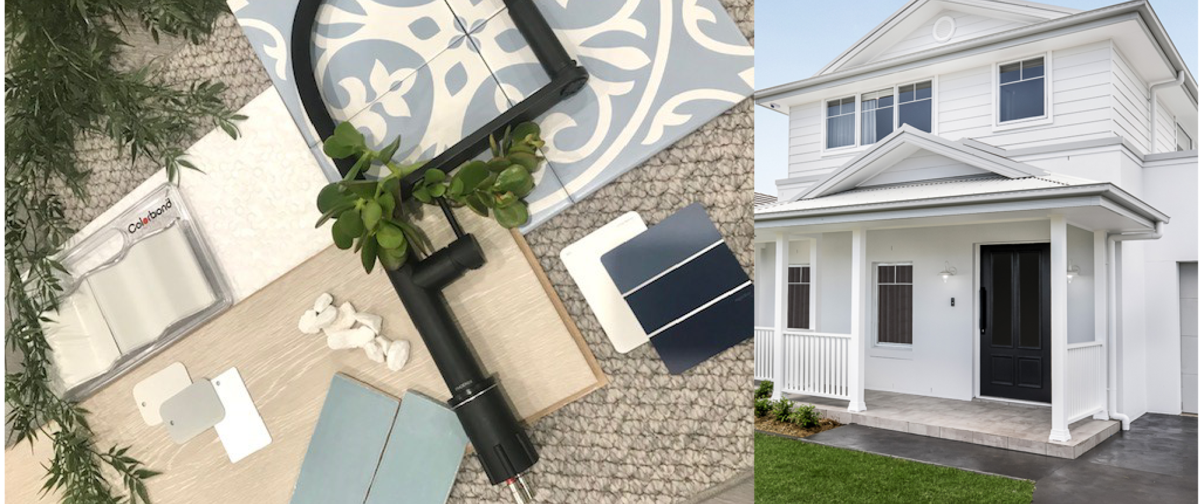 Natural Luxury Hamptons Flatlay' by Edgecliff Homes. COLORBOND® steel in the colour Shale Grey® was selected for the roofing.