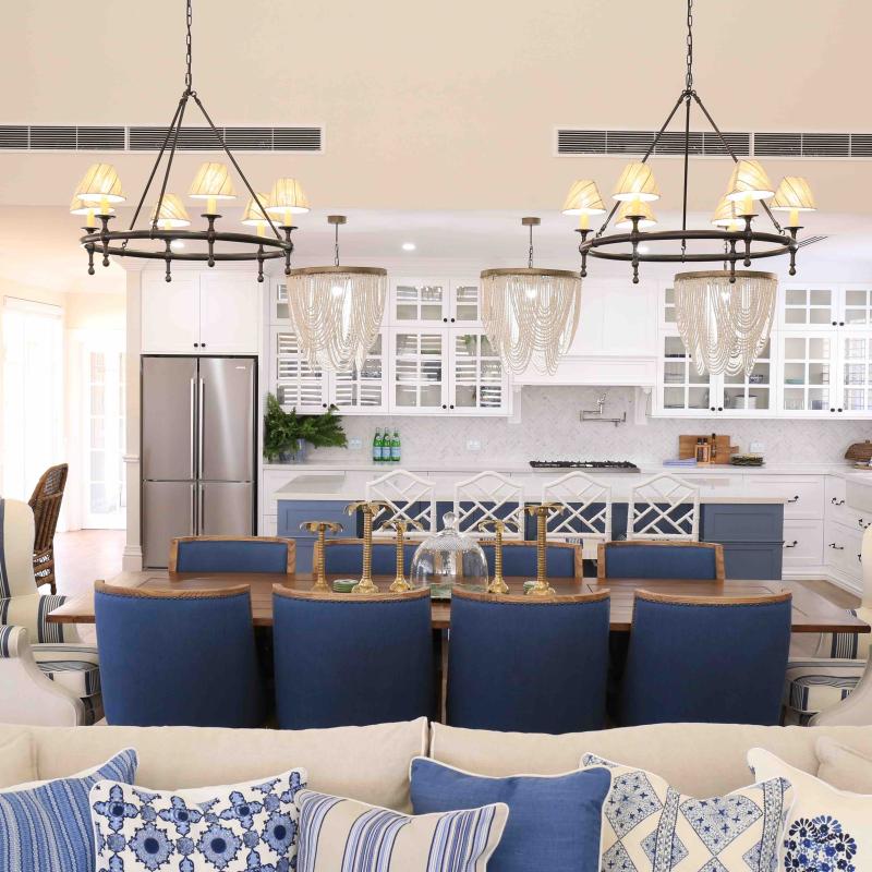 Hamptons Farmhouse' by Indah Island Interior Designers. Interior Designer Natalee Bowen chose COLORBOND® steel Surfmist® Matt for her Hamptons dream house.