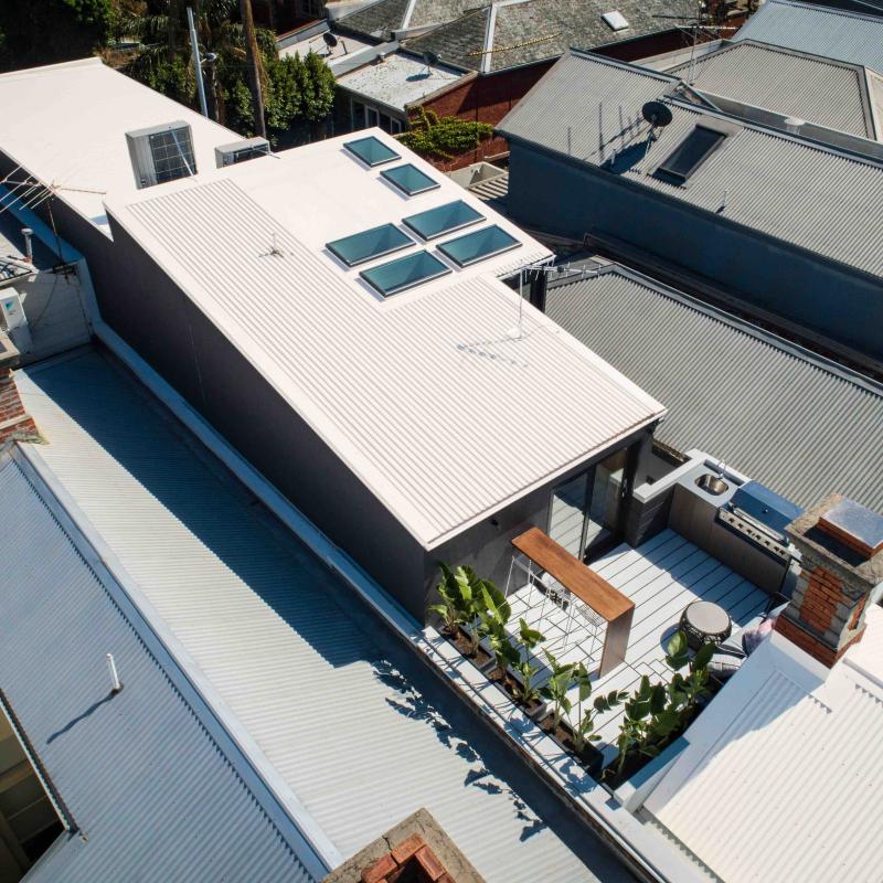 COLORBOND® steel Surfmist® Matt in LYSAGHT CUSTOM ORB® and SPANDEK® profiles.
