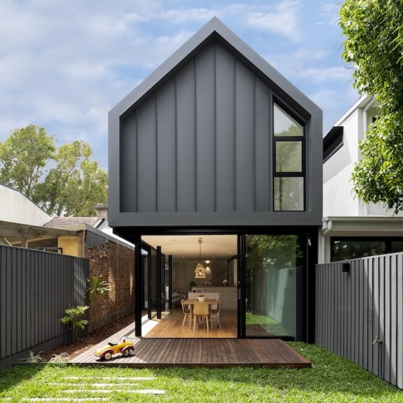 COLORBOND® steel Basalt® Matt roofing and cladding in LYSAGHT ENSEAM® profile.