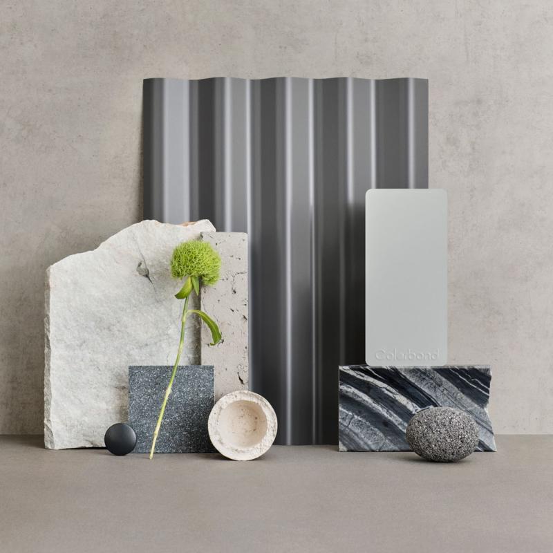 Mid Tone Flatlay with COLORBOND® steel in Basalt®  and Shale Grey®