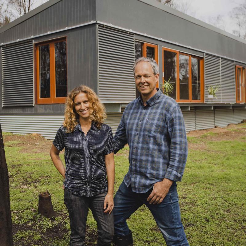 The house that withstood a bushfire. Uses framing made from TRUECORE® steel, COLORBOND® steel cladding, roofing, fire shutters and flashing