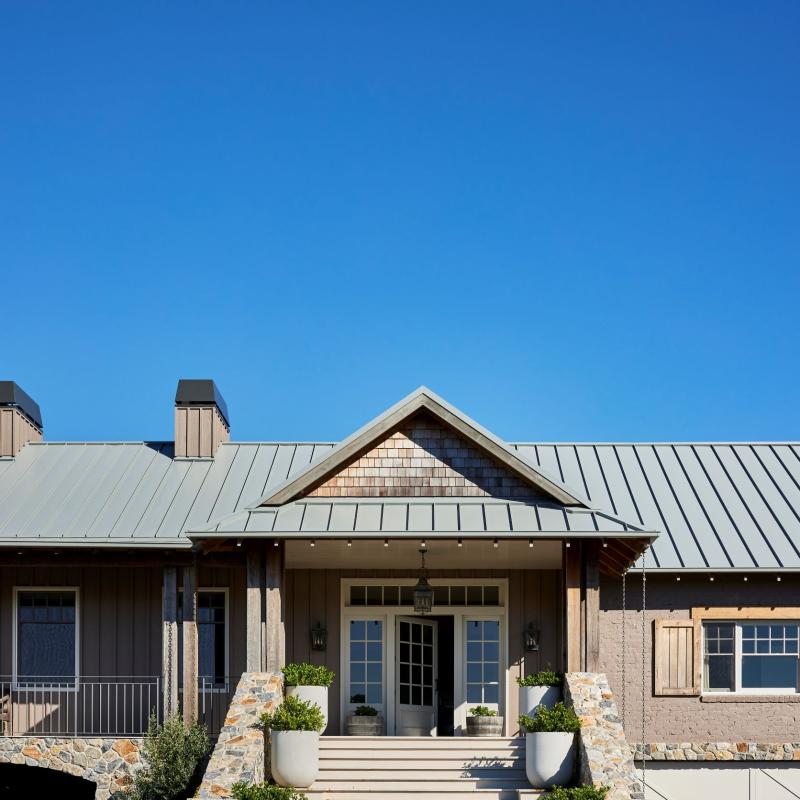 Front entrance area of home with COLORBOND roof in Windspray