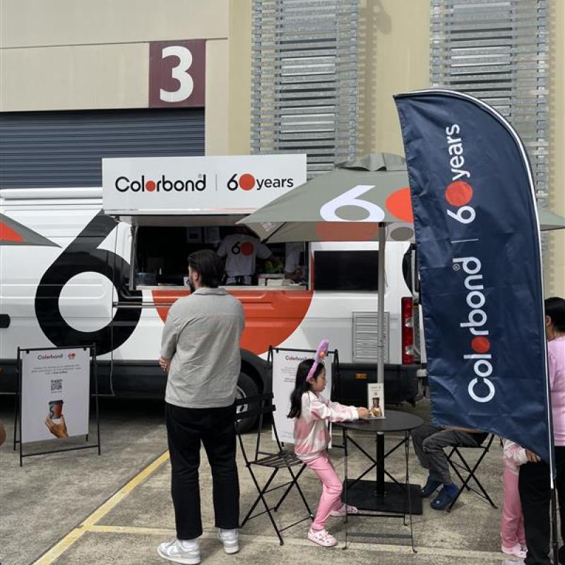 COLORBOND® steel coffee van visit to Burbank
