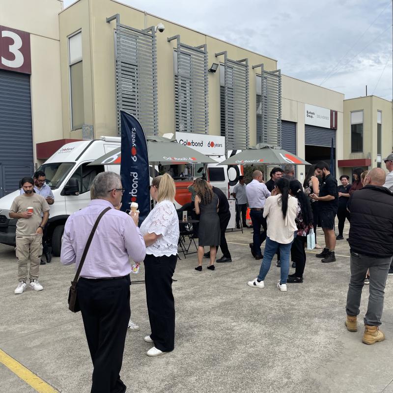 COLORBOND® steel coffee van visit to Burbank