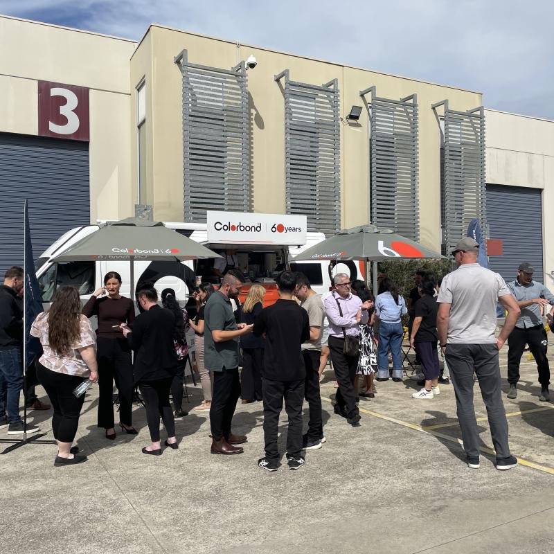 COLORBOND® steel coffee van visit to Burbank