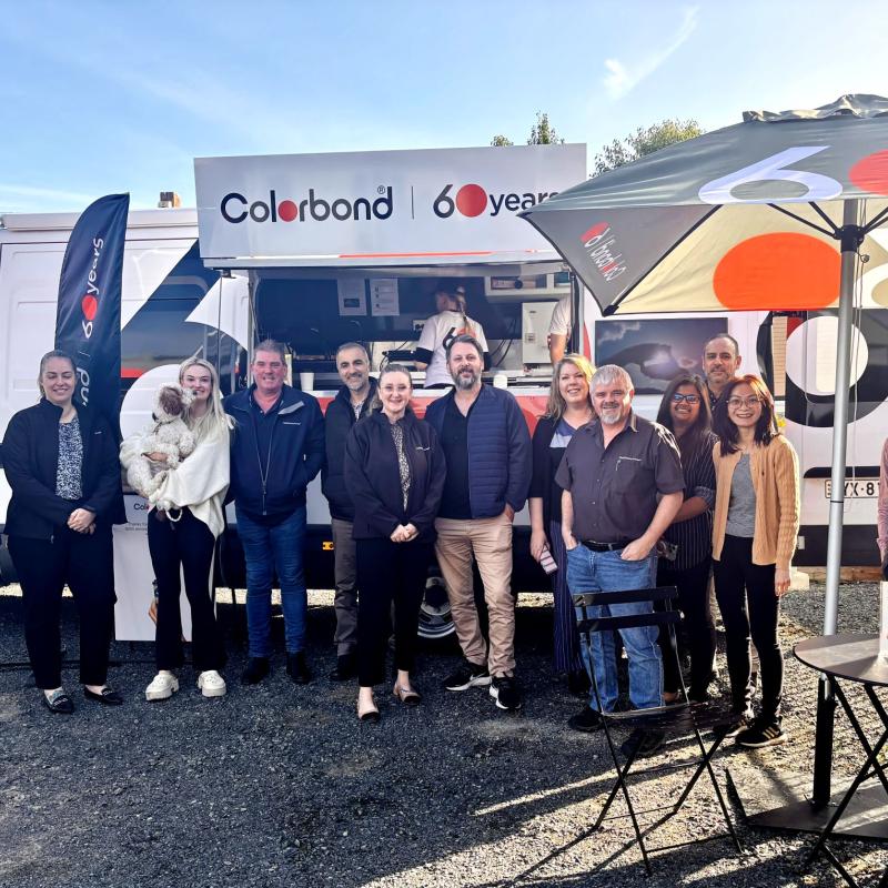 COLORBOND® steel coffee van visit to Todd Devine Homes
