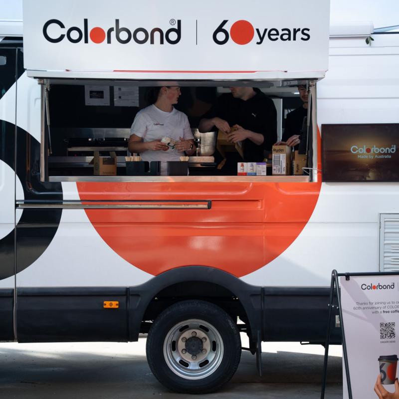 COLORBOND® steel coffee van visit to LVD Group