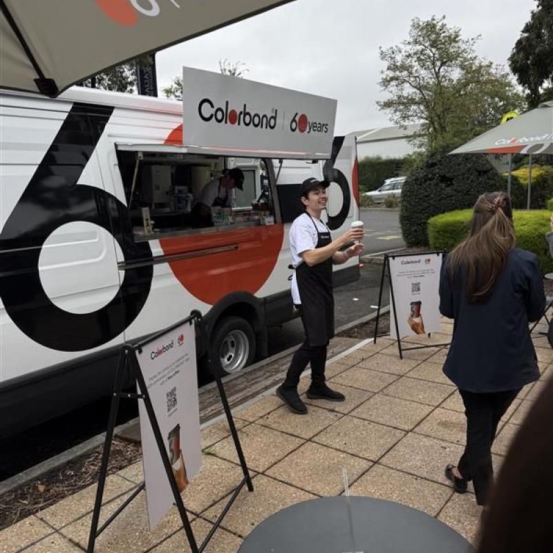 COLORBOND® steel coffee van - Celebrating 60 years, One coffee at a time