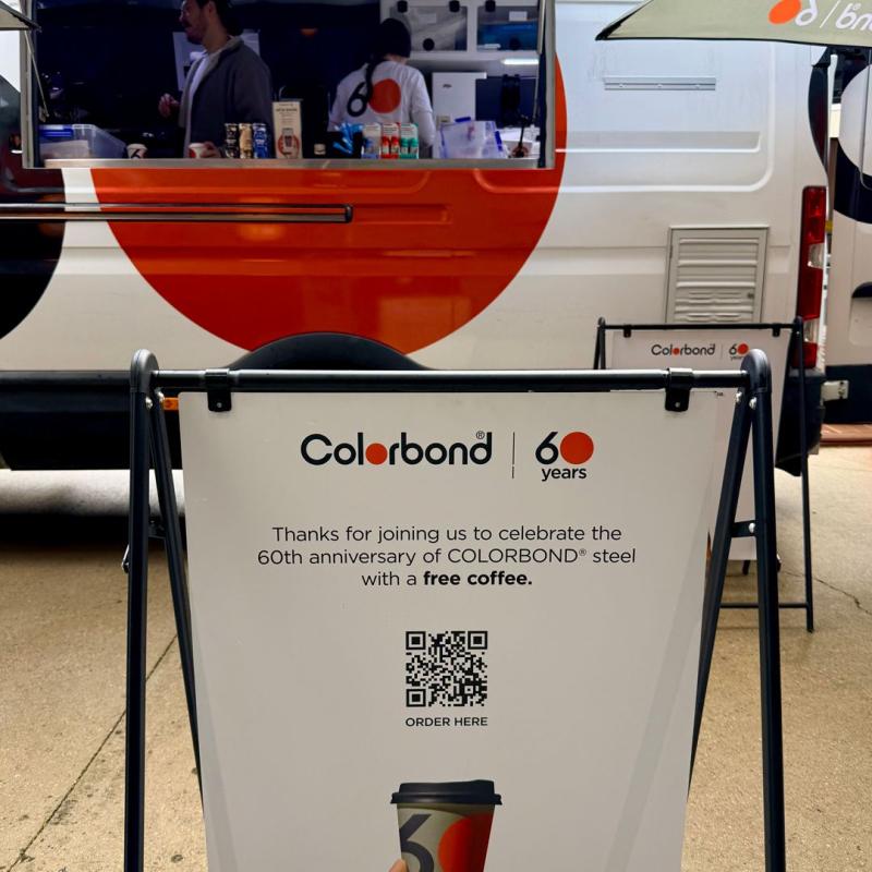 COLORBOND® steel coffee van - Celebrating 60 years, One coffee at a time