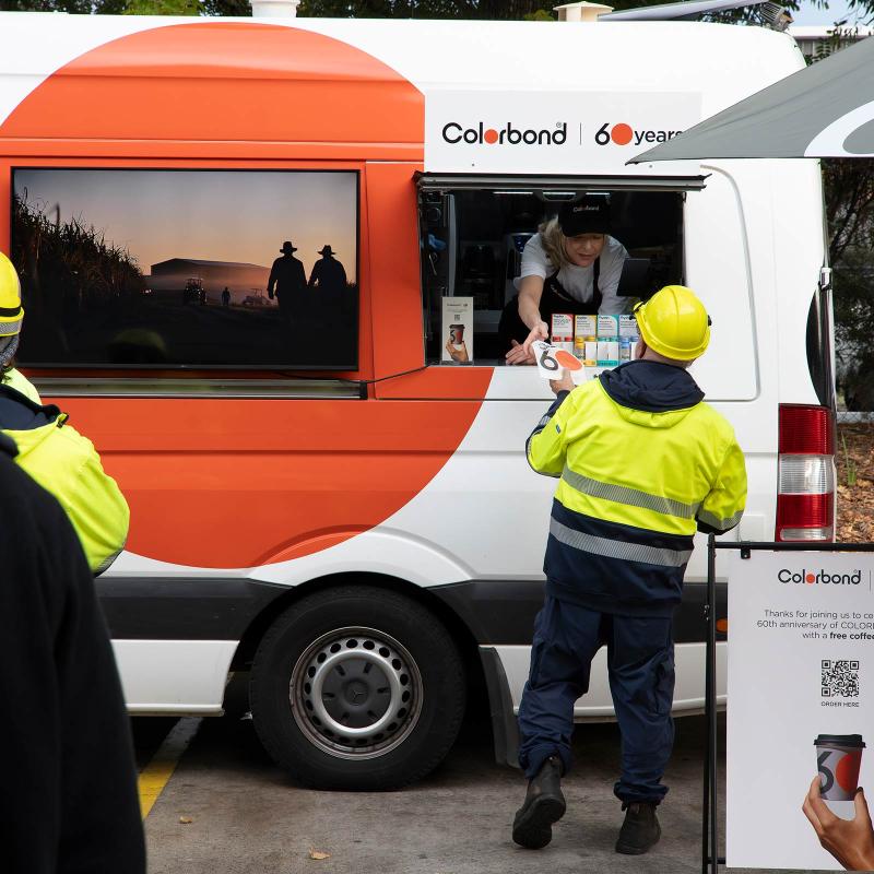 COLORBOND® steel coffee van - Celebrating 60 years, One coffee at a time