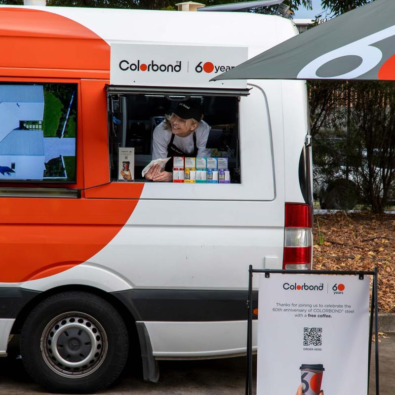 COLORBOND® steel coffee van - Celebrating 60 years, One coffee at a time