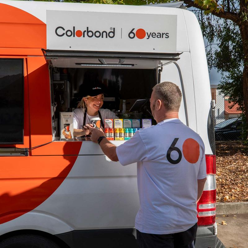 COLORBOND® steel coffee van - Celebrating 60 years, One coffee at a time