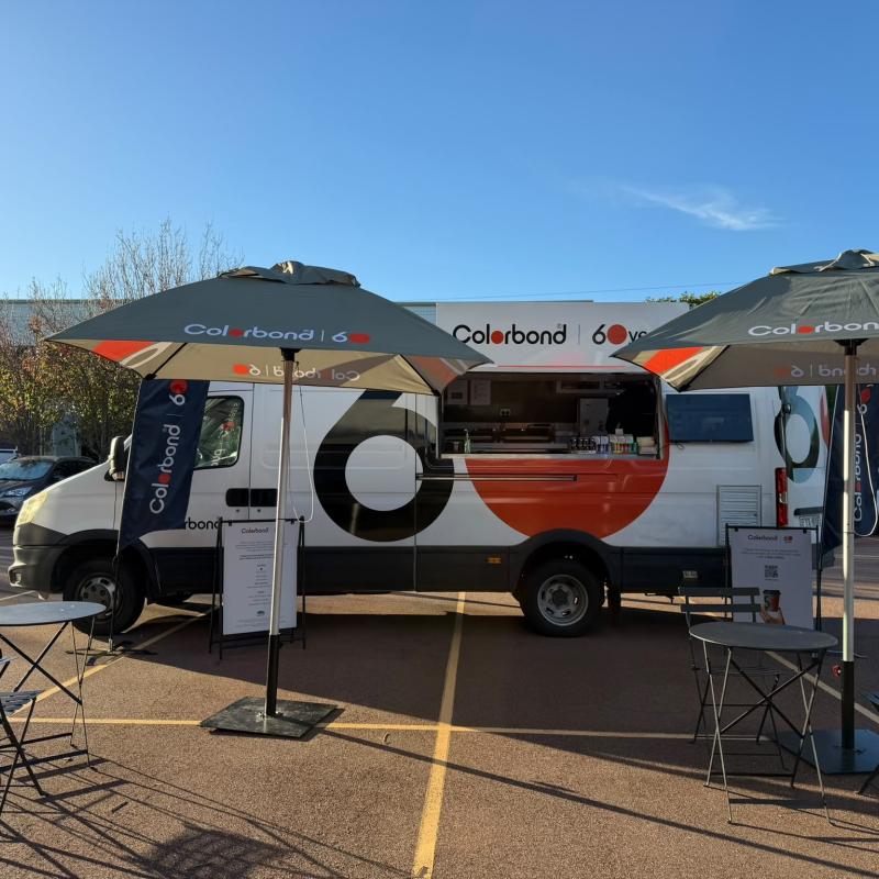 COLORBOND® steel coffee van - Celebrating 60 years, One coffee at a time