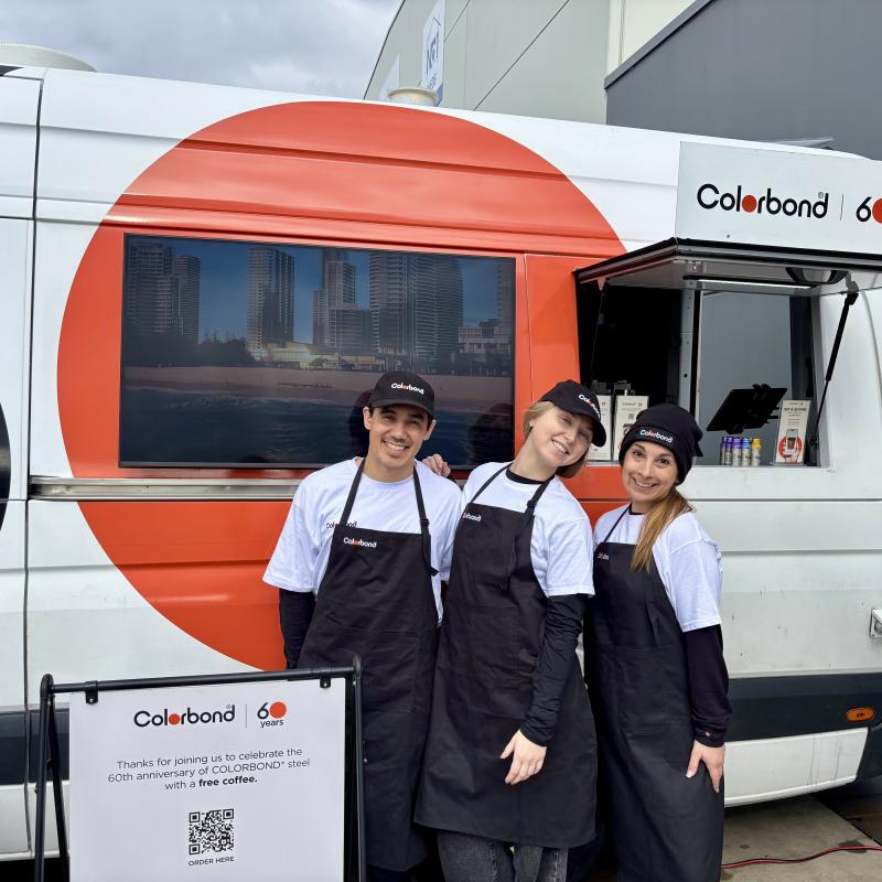 COLORBOND® steel coffee van - Celebrating 60 years, One coffee at a time