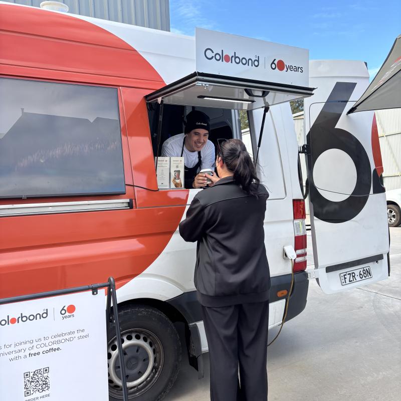 COLORBOND® steel coffee van - Celebrating 60 years, One coffee at a time