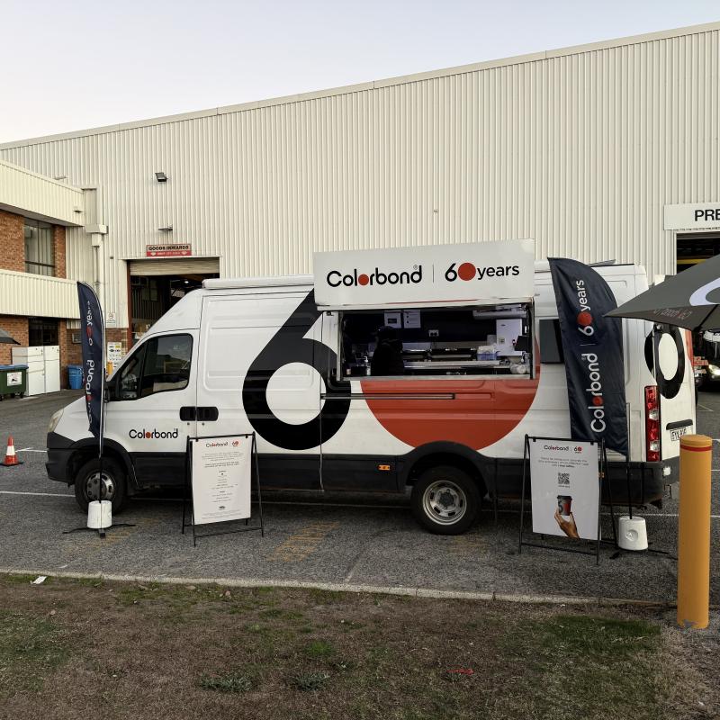 COLORBOND® steel coffee van - Celebrating 60 years, One coffee at a time