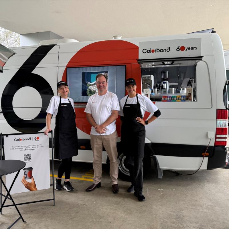 COLORBOND® steel coffee van - Celebrating 60 years, One coffee at a time