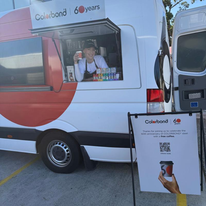 COLORBOND® steel coffee van - Celebrating 60 years, One coffee at a time