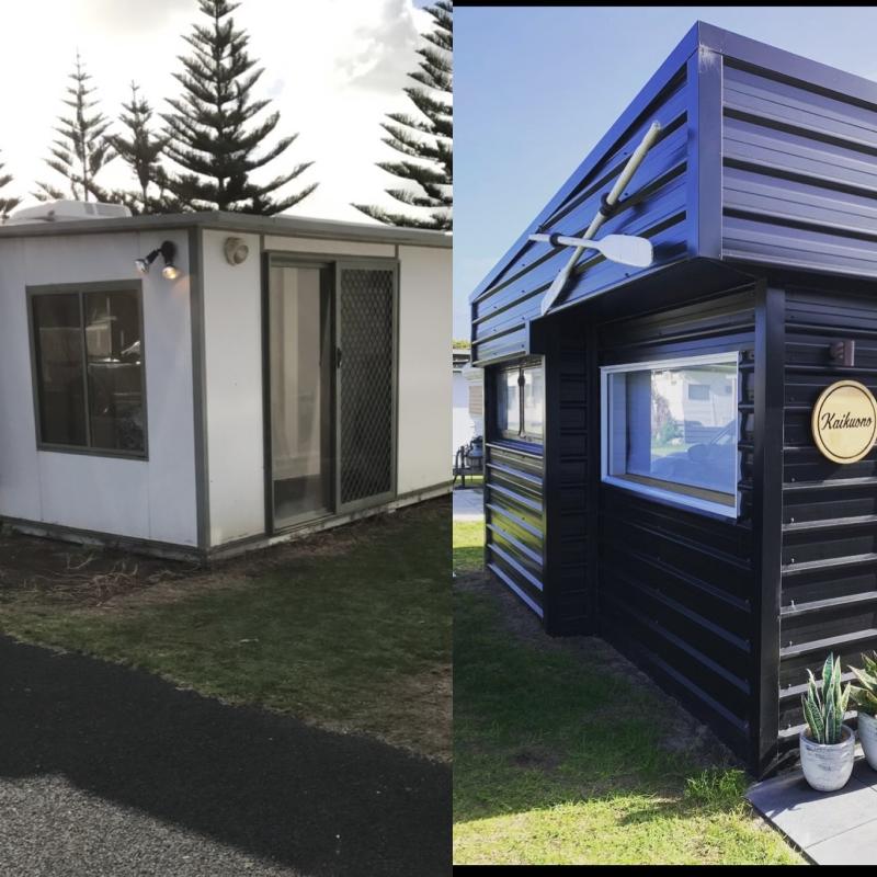 Ryan from Beachport, SA loves COLORBOND® steel. Onsite Caravan Renovation claddign made from COLORBOND® steel in colour Monument®