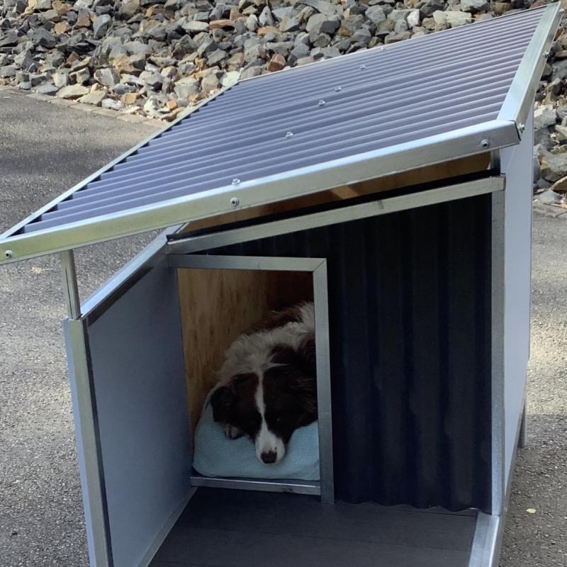 Victor from King Creek, NSW loves COLORBOND® steel.  Dog kennel Roofing and walling made from COLORBOND® steel in colour Monument®