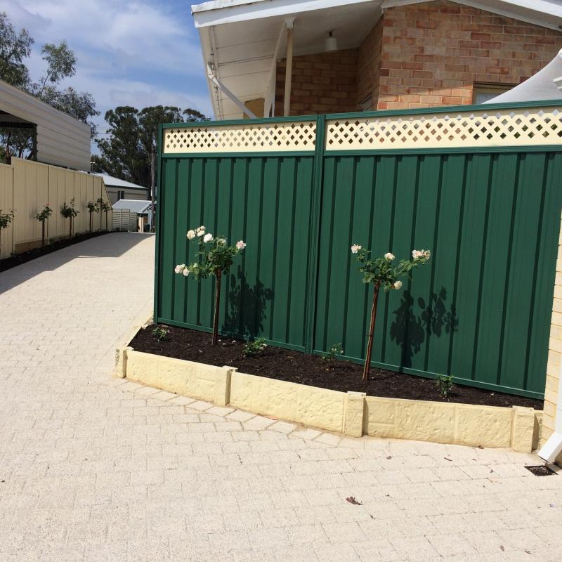 Marita from Embleton, WA loves COLORBOND® steel. Roofing, Guttering & Fascia, Fencing made from COLORBOND® steel in the colours Classic Cream™, Cottage Green® and Surfmist®