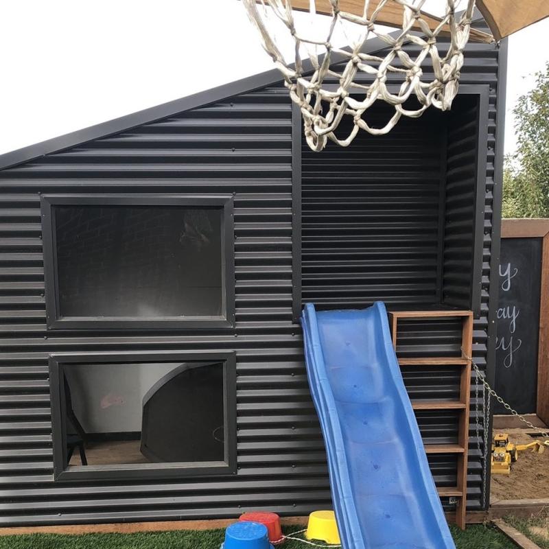 Bianca from Broadford, VIC loves COLORBOND® steel. Kids Cubby house clad in COLORBOND® steel in colour Monument®