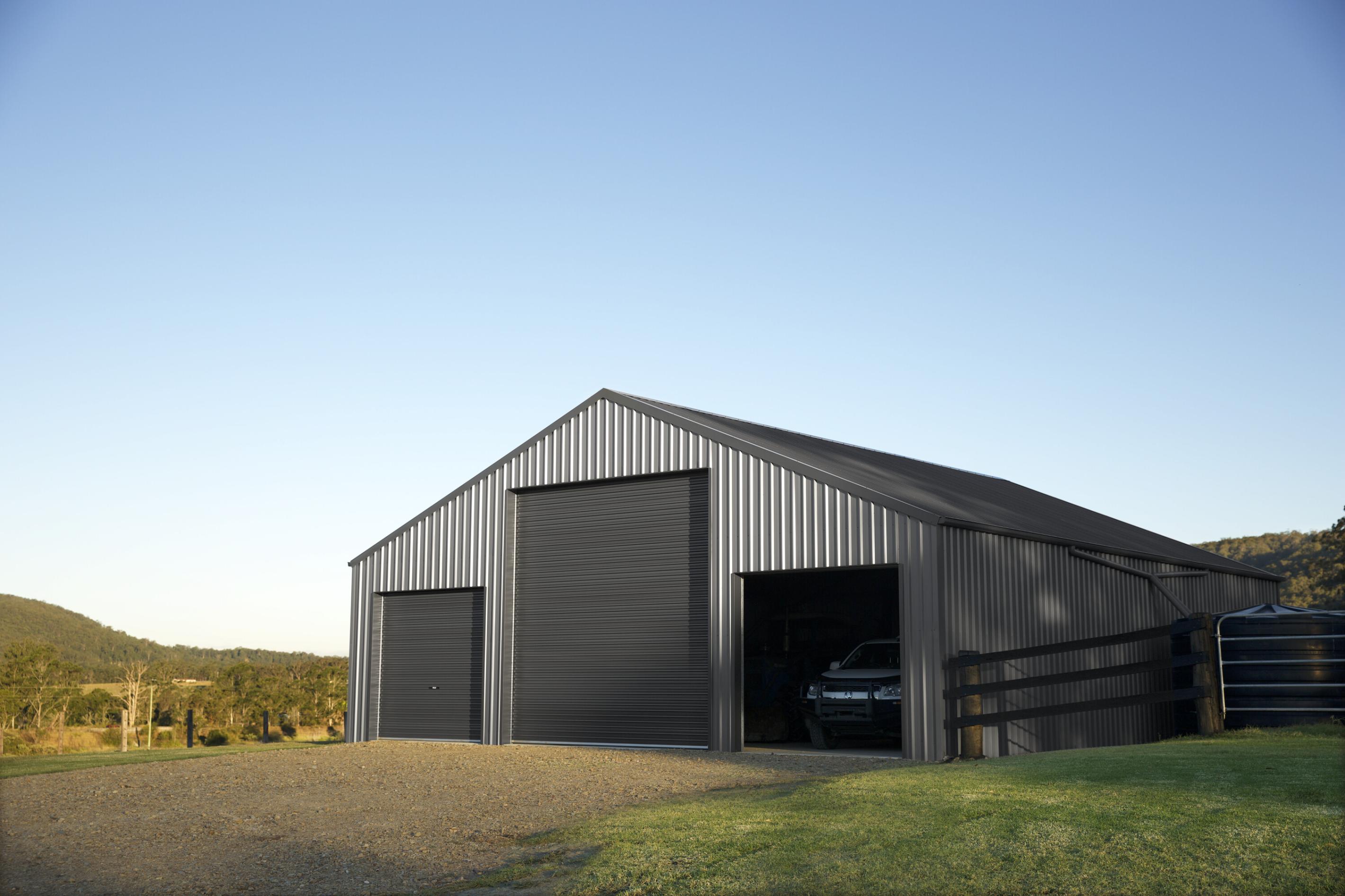 Farm Shed, Wootton NSW - COLORBOND® steel in Colours: Basalt® Roof and Walls; Monument® Roller doors and Trim