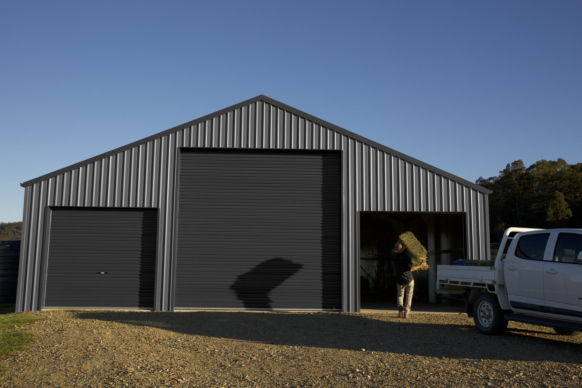 Farm Shed, Wootton NSW - COLORBOND® steel in Colours: Basalt® Roof and Walls; Monument® Roller doors and Trim