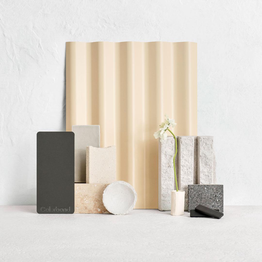 Pale Tone Flatlay with COLORBOND® steel in Classic Cream® and Woodland Grey®