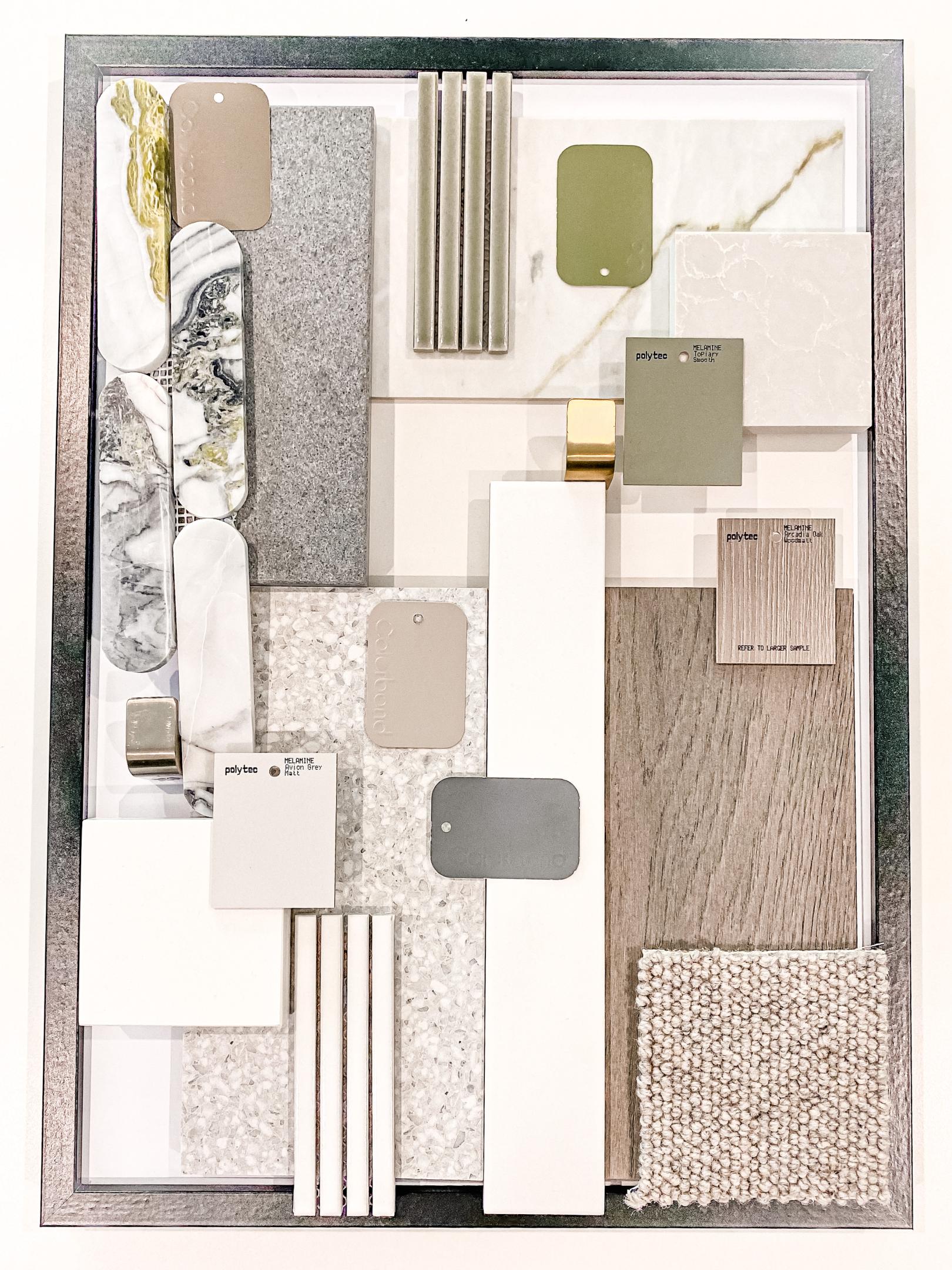 Flatlay incorporating COLORBOND® steel. Naturally inspired and evocative, these earthy mid tones pay tribute to our country’s quintessential palette and blend beautifully with the landscape. Photographer:Georgia Borresen