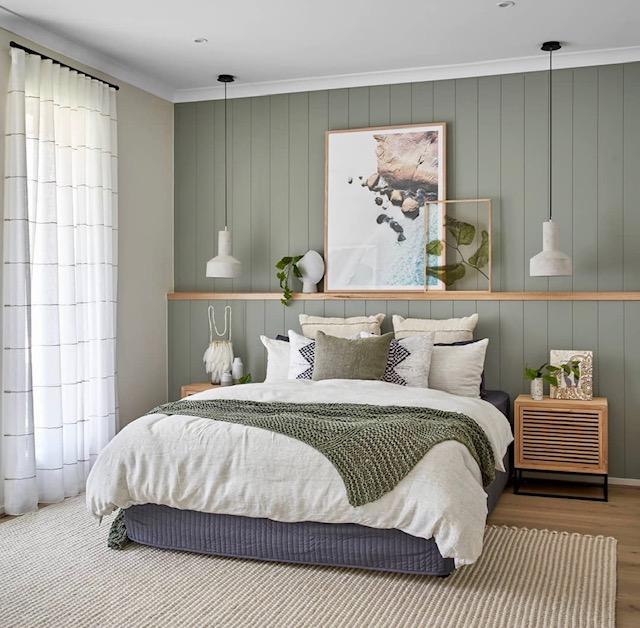  Tracey Ripper, Interior Designer at Metricon Homes, VIC  'Pure Australiana Native' flatlay featuring  COLORBOND® steel Matt in the colour Surfmist® and COLORBOND® steel in the colour Pale Eucalypt®