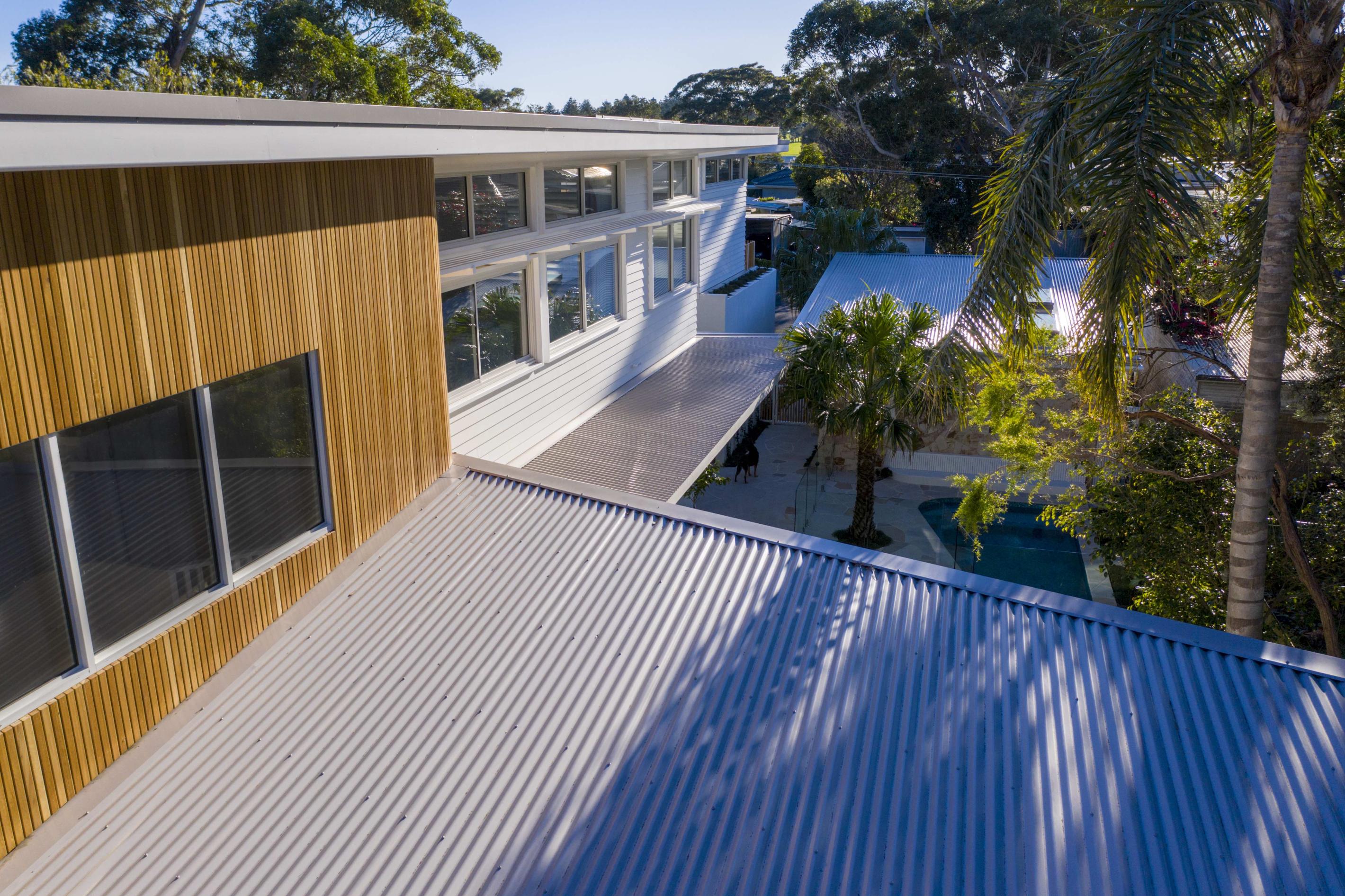 Kyal and Kara, Blue Lagoon Build, "The Block". COLORBOND® Ultra steel roof in the colour Dune®.