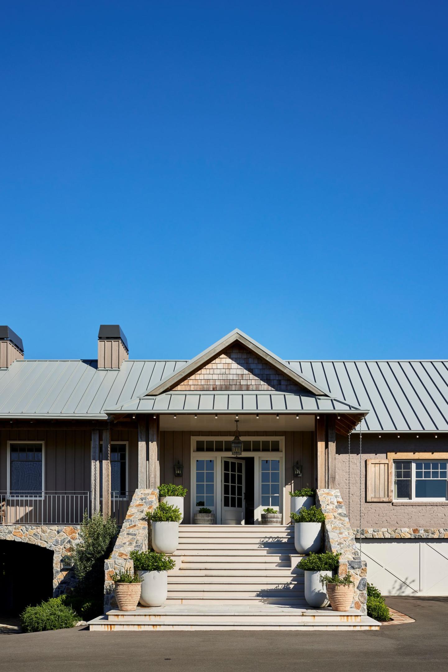 Front entrance area of home with COLORBOND roof in Windspray