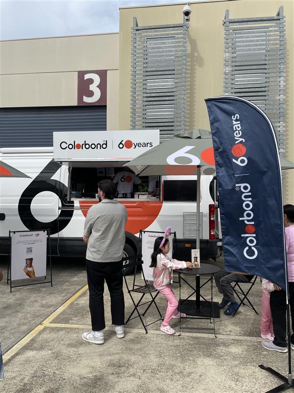 COLORBOND® steel coffee van visit to Burbank