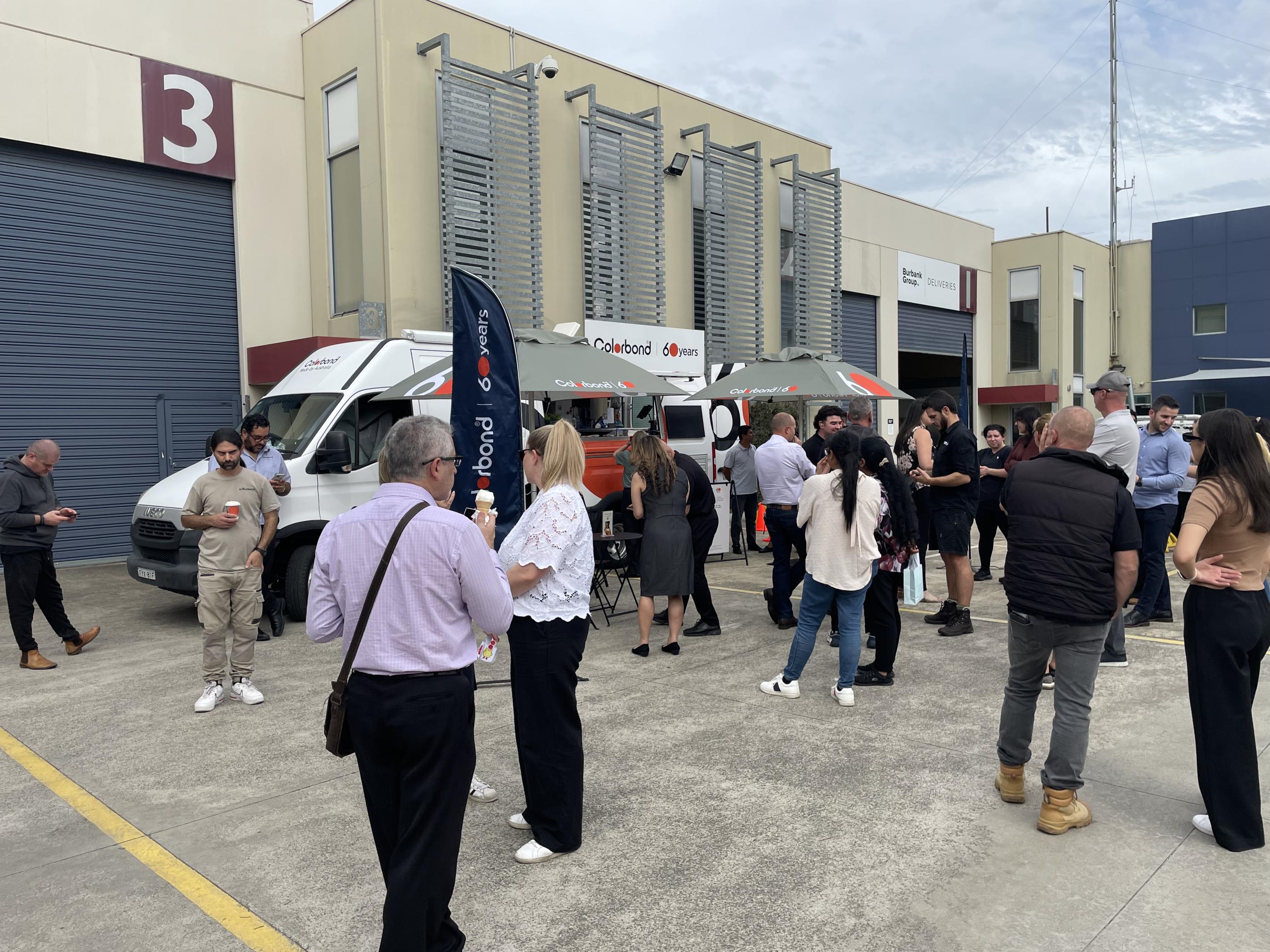 COLORBOND® steel coffee van visit to Burbank