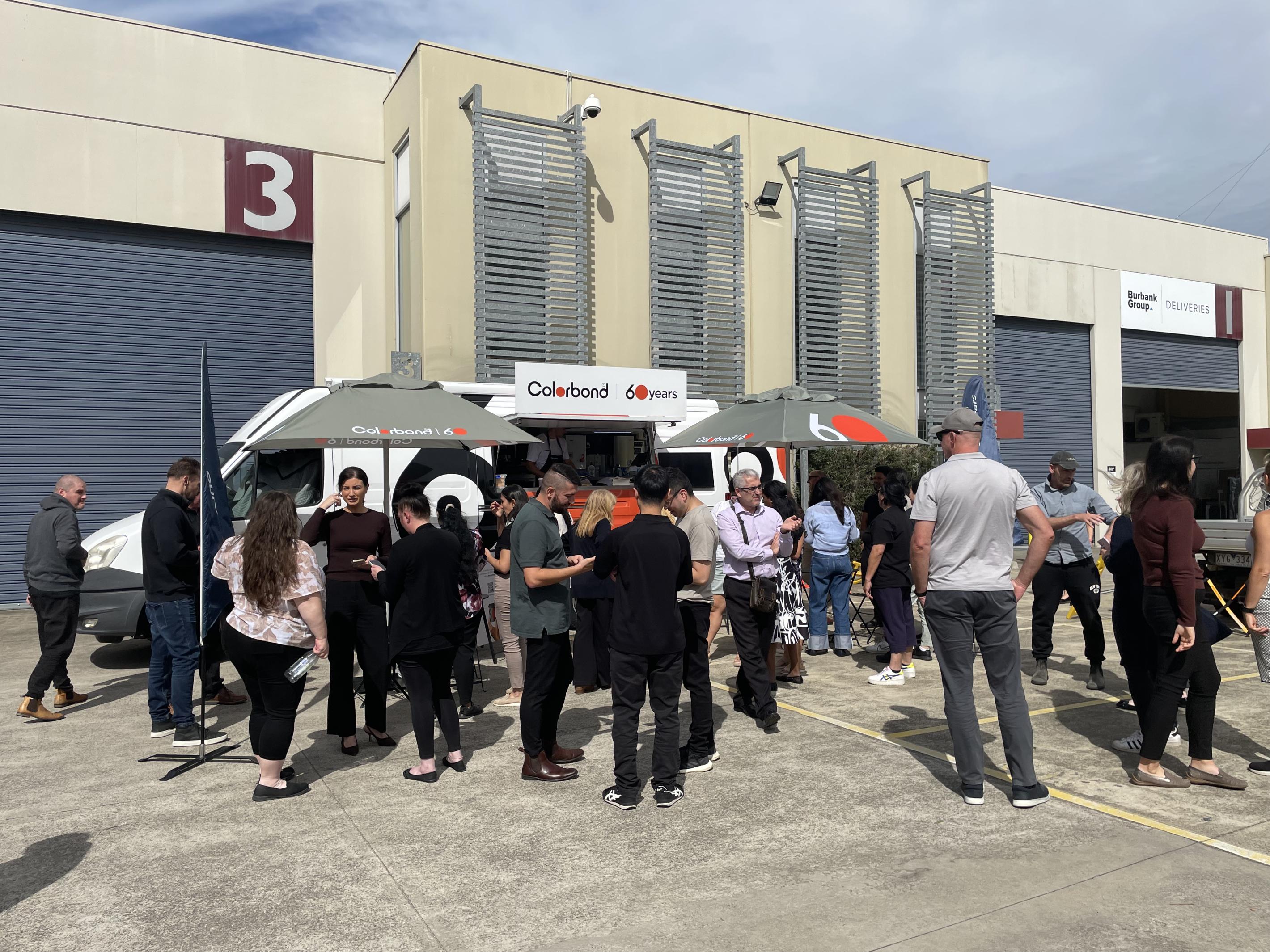 COLORBOND® steel coffee van visit to Burbank