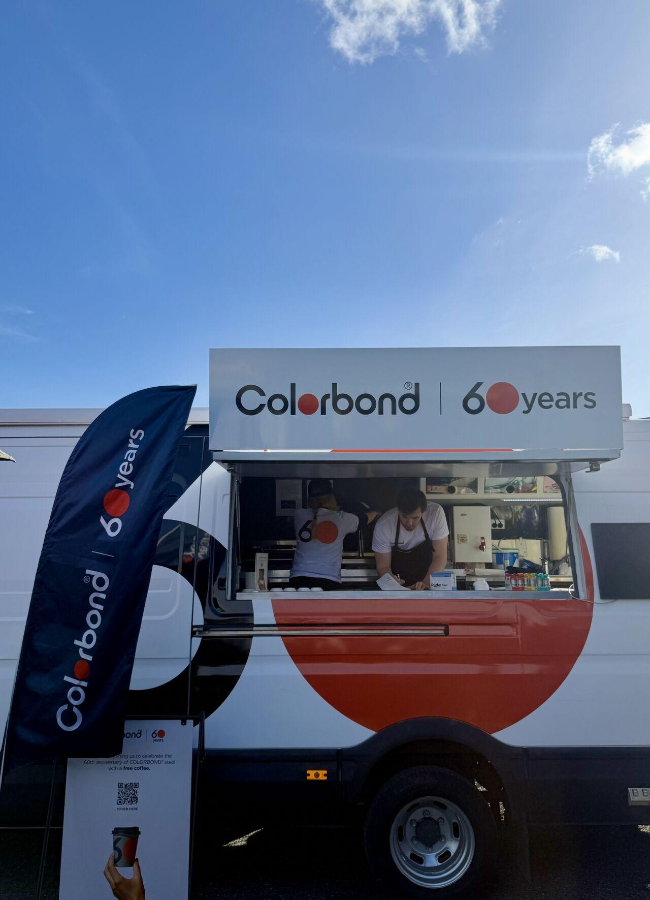 COLORBOND® steel coffee van visit to Todd Devine Homes