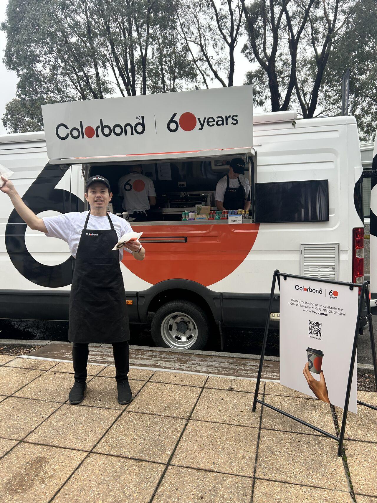 COLORBOND® steel coffee van visit to Metricon