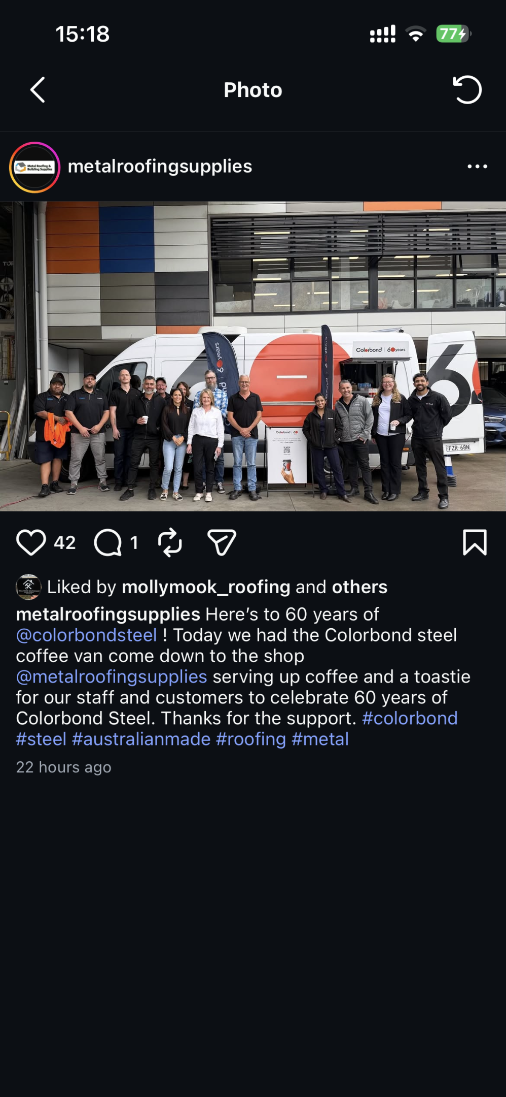 COLORBOND® steel coffee van - Celebrating 60 years, One coffee at a time