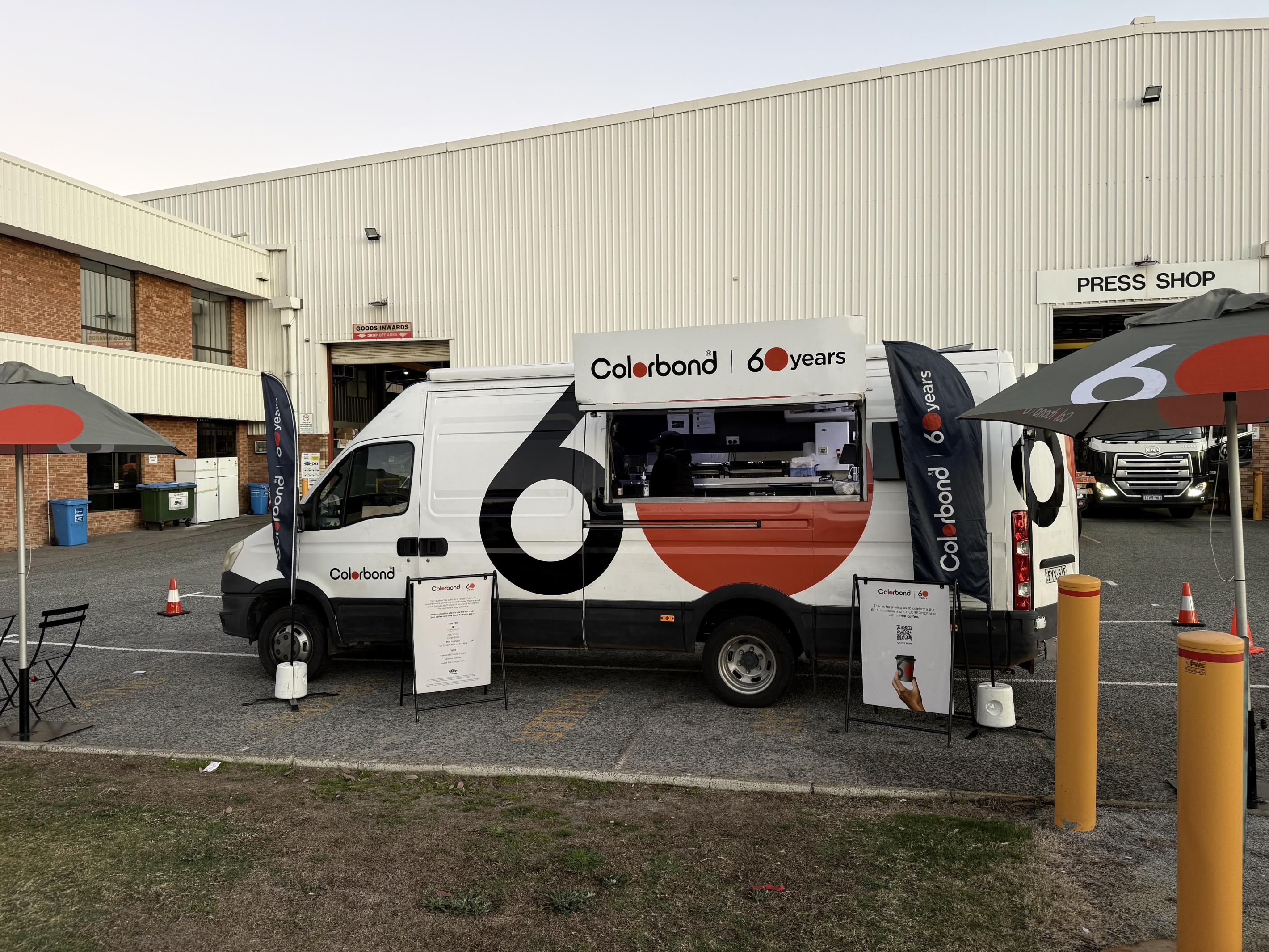 COLORBOND® steel coffee van - Celebrating 60 years, One coffee at a time