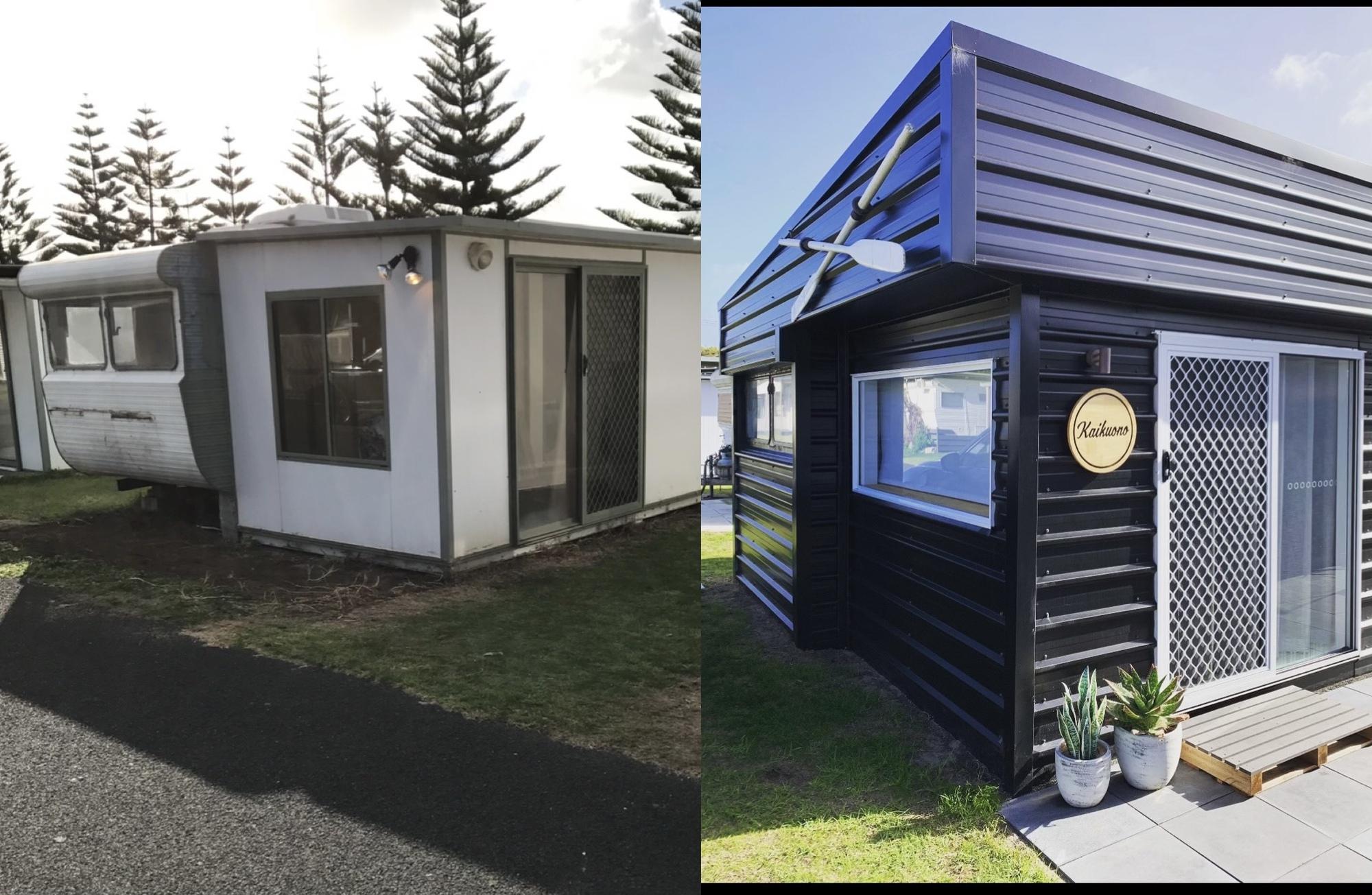 Ryan from Beachport, SA loves COLORBOND® steel. Onsite Caravan Renovation claddign made from COLORBOND® steel in colour Monument®