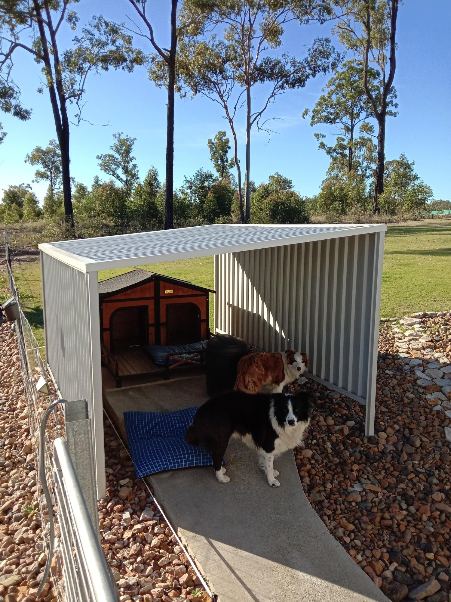 Yian from New Beith, QLD loves COLORBOND® steel. Dog house  kennel Roofing, Walling made from COLORBOND® steel in colour Surfmist®