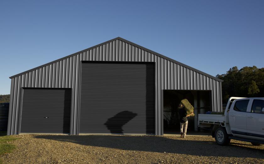 Farm Shed, Wootton NSW - COLORBOND® steel in Colours: Basalt® Roof and Walls; Monument® Roller doors and Trim